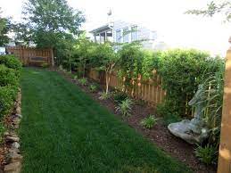 Keep The Grass In The Central Zone But Use Space Next To Fence For Plants Like The Plants On The Landscaping Along Fence Garden Yard Ideas Outdoor Landscaping