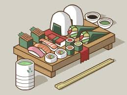 Isometric Sushi Cute Food Art Sushi Cartoon Sushi Platter