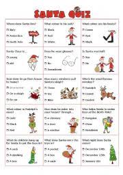 Finding free printable worksheets is an excellent way for teachers and homeschooling parents to save on their budgets. English Exercises Santa Quiz