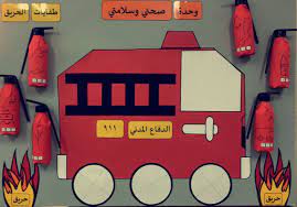لوحة اعلان لوحدة صحتي و سلامتي معرفة الطفل لرقم الاطفاء و يصنع كل طفل طفاية حريق الخاصة به و ويكتب الرقم school activities kids education letter a crafts