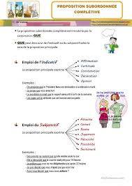 Subordonnees Completives Apprendre Le Francais Fiches Pedagogiques Apprendre L Anglais