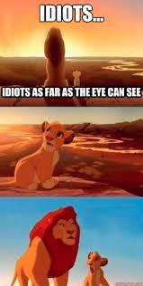 Idiots Idiots As Far As The Eye Can See Simba Quickmeme