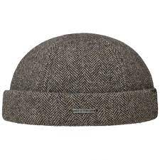 Stetson Lavoy Herringbone Wool Docker Hat Dark Beige Stetson Eu