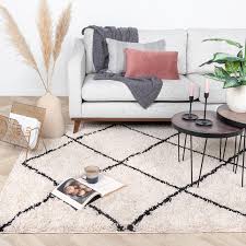 hoogpolig vloerkleed sensa lines creme zwart extra vol vloerkleed thuisdecoratie vloerkleed woonkamer
