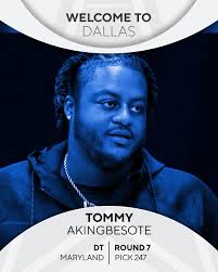The Dallas Cowboys selected Maryland defensive tackle Tommy Akingbesote in  the 7th round with the 247th pick. For more:  https://www.cbsnews.com/texas/news/day-3-of-nfl-draft-is-dallas-cowboys-owner-jerry-jones-primed-to-save-shedeur-sanders/