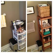 Before And After Bathroom Organization With Ikea Molger Shelves Home Organization Bathroom Organization Bathroom Decor