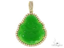 Maybe you would like to learn more about one of these? Diamond Jade Stone Buddha Pendant 65482 Mens Metal Yellow Gold 14k Round Cut 2 06 Ct