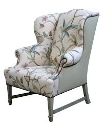Vintage White And Grey Caper Elliott Wingback Chair With Soft Fabric Materials Chair Cover That Hav Furniture Chair Wingback Chair Modern Furniture Living Room