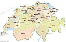 Insgesamt gibt es 4 amtssprachen in der schweiz: Raonline Schweiz Kantone Der Schweiz