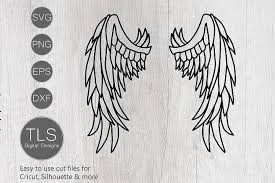 Angel Wings Svg Angel Wings Cricut File Silhouette File Wings Angel Wing Silhouette Svg