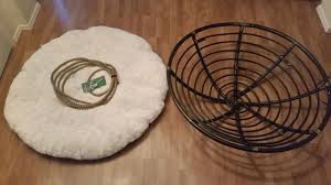 Matching thread ( i had some at home) fabric to cover your cushion ($14.90) what to do: Fox Tales Diy Hanging Papasan Chair
