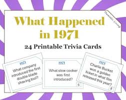 This covers everything from disney, to harry potter, and even emma stone movies, so get ready. 1971 Trivia Etsy