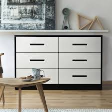 Furniture Of America Feas Contemporary White Solid Wood Dresser Overstock 26565349 Blended from snow white to lamp black with gold hardware.