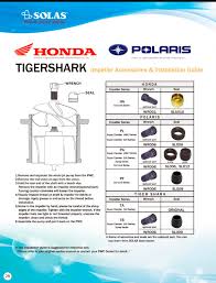 Impeller Tools And Seals Chart For Honda Polaris And
