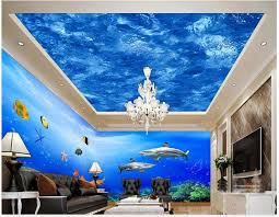 Customized 3d Photo Wallpaper 3d Wall Ceiling Wallpaper Murals 3 D Ocean Theme Background Wall Decoration 3d Room Wallpap Mural Wallpaper Photo Wallpaper Mural