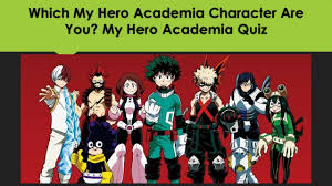 Hello, and happy spooky month! Which My Hero Academia Character Are You Scuffed Entertainment