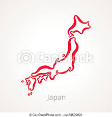 It lies to the east of the sea of japan, china, north korea, south korea and russia. Japan Outline Map Outline Map Of Japan Marked With Red Line Canstock