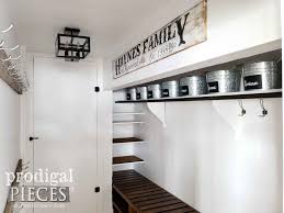 If your mudroom is constantly falling victim to dirt stains created by filthy. Mudroom Update With Diy Storage Prodigal Pieces