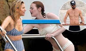 Emma Stone flaunts bikini body in white two-piece on vacation | Daily Mail  Online