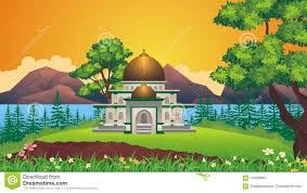 Gambar kartun masjid check out gambar kartun. Karikatur Moslems Moschee Mit Schoner Landschaft Vektor Abbildung Illustration Von Zicklein Kindheit 107069651