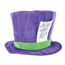 Plush Mad Hatter Hat Case Of 12 Mad Hatter Hat Party Supplies Mad Hatter