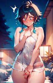 genshin impact, venti (genshin impact), a1exwell, 1boy, after bathing - R34  Vault