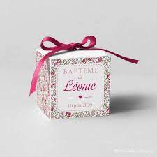 Liberty Eloise Pink And Photo Dredging Boxes Fuchsia Pink Satin Ribbon Boite Dragees Dragees Marque Place Fleur