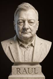 Creating realistic stone sculpture of a man