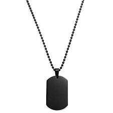 Engravable Black Dog Tag Necklace In Stock Fort Tempus In 2020 Dog Tag Necklace Thor S Hammer Necklace Chain Necklace Outfit