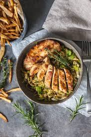 Make sure chicken is coated completely and place in refrigerator for at least 2 hours. Rosemary Grilled Chicken On Cabbage Low Carb Vibrant Plate