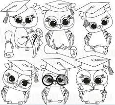 Graduate Owls Colouring Pages Molde De Coruja Corujas Selos Digitais