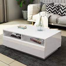 25 best modern coffee tables you love a lot pinterest, source: New Modern Coffee Table 4 Drawer Storage Shelf High Gloss Furniture Wood White Crazy Sales