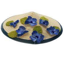 See your favorite flower red and flower children discounted & on sale. Bright Conical Hat With Blue Hydrangea Asian Hat