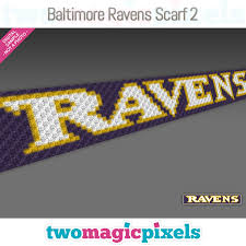 Baltimore Ravens Scarf 2 By Two Magic Pixels