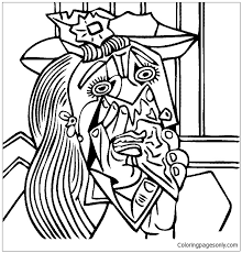 Pablo picasso coloring pages coloring pages still life coloring home pages coloring pablo picasso #122476. Pablo Picasso Weeping Woman With Handkerchief Coloring Pages Arts Culture Coloring Pages Coloring Pages For Kids And Adults
