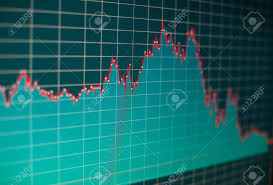 Financial Graph On A Computer Monitor Screen Background Stock