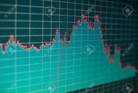 financial graph on a computer monitor screen background stock