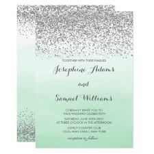 Silver And Mint Green Wedding Invitation Zazzle Com Green Wedding Invitations Wedding Mint Green Mint Green Invitation