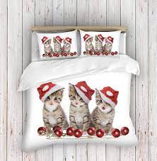 Christmas Cats 3d Bedding Set Luxury Christmas Bed Linen
