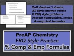 Percent Composition And Empirical Formula Frq Style Questions For Preap Vsepr Theory Covalent Bonding This Or That Questions