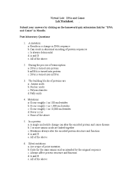 Lesson 83 *print the dna workshop questions. Dna And Genes Lab Worksheet Genetic Code Nucleic Acid Sequence