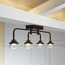 Allen Roth Bristow 4 Light 32 In Specialty Bronze Led Track Bar Fixed Track Light Kit Lowes Com Kitchen Lighting Fixtures Ceiling Kitchen Ceiling Lights Rustic Kitchen Lighting