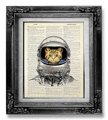 Bring The Pets For The Ride Blue Art Prints Cat Wall Art Cat Art Print