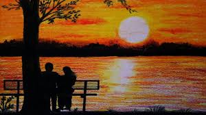 Add a small amount of water with the pigment. How To Draw Easy Sunset Scenery Simple Landscape Of Cute766