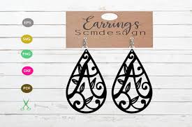 These 10 free valentine svg files are lovely cut files available for all kinds of crafts and projects! Earrings Template Graphic By Scmdesign Creative Fabrica