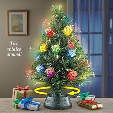 5 goplus fiber optic christmas tree with multicolor led lights 5 feet. Rotating Tabletop Christmas Tree With Fiber Optic Lights Gift Ornaments Walmart Com Walmart Com