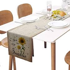 Baker's racks & bar carts. Buy Zereaa Table Runner Yellow Sunflower And Bees Table Runner 90 Inches Long Farmhouse Table Runners Dresser Scarves For Dining Room Kitchen Wedding Decoration Holiday Party Table Decor 13x90 Online In Turkey B094nkk7tq