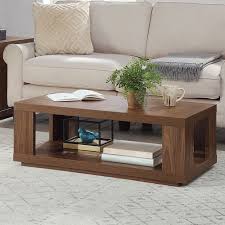 This contemporary unit is a striking combination of style and function that blends remarkably well with a wide variety of different interior decor styles. Better Homes Gardens Steele Coffee Table Walnut Finish On Walmart Accuweather Shop