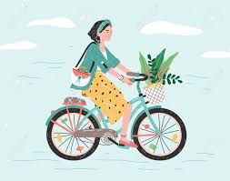 Hot 1pc tricycle bike design organizer flower basket pot rattan bicycle storage basket float vase plant stand holder. Happy Girl Dressed In Trendy Clothes Riding City Bicycle With Royalty Free Cliparts Vectors And Stock Illustration Image 128439957