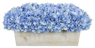 Maybe you would like to learn more about one of these? Artificial Blue Hydrangea In White Washed Wood Ledge Contemporary Artificial Flower Arrangements By House Of Silk Flowers Inc Houzz